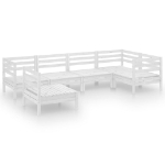 Set Salotto da Giardino 6 pz in Legno Massello di Pino Bianco