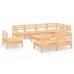 Set Salotto da Giardino 9 pz in Legno Massello di Pino