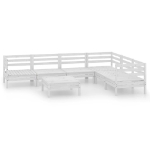 Set Salotto da Giardino 7 pz in Legno Massello di Pino Bianco