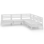 Set Salotto da Giardino 5 pz in Legno Massello di Pino Bianco