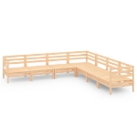 Set Salotto da Giardino 7 pz in Legno Massello di Pino