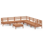 Set Salotto da Giardino 8 pz in Legno Massello di Pino Miele