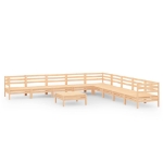 Set Salotto da Giardino 10 pz in Legno Massello di Pino