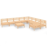 Set Salotto da Giardino 10 pz in Legno Massello di Pino