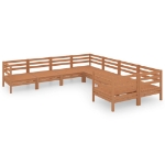 Set Salotto da Giardino 8 pz in Legno Massello di Pino Miele