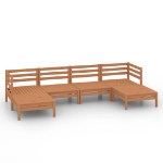 Set Salotto da Giardino 6 pz in Legno Massello di Pino Miele