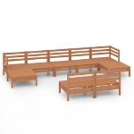 Set Salotto da Giardino 9 pz in Legno Massello di Pino Miele