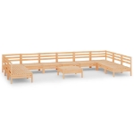 Set Salotto da Giardino 11 pz in Legno Massello di Pino