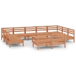 Set Salotto da Giardino 12 pz in Legno Massello di Pino Miele