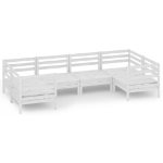 Set Salotto da Giardino 6 pz Bianco in Legno Massello di Pino