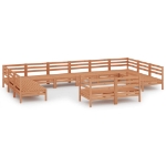 Set Salotto da Giardino 12 pz in Legno Massello di Pino Miele