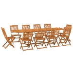 Set Pranzo da Giardino 11 pz in Legno Massello di Acacia