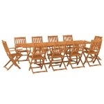 Set Pranzo da Giardino 11 pz in Legno Massello di Acacia