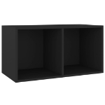 Contenitore per Vinili Nero 71x34x36 cm in Legno Multistrato