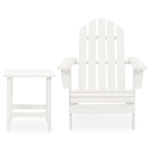 Sedia Adirondack da Giardino con Tavolo Abete Massello Bianco