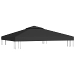 Copertura Superiore per Gazebo a 2 Strati 310 g/m² 3x3 m Nera