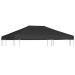 Copertura Superiore per Gazebo 270 g/m² 4x3 m Nera