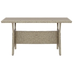 Tavolo da Giardino Grigio 130x70x66 cm in Polyrattan