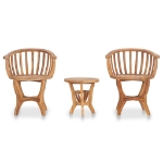 Set da Bistrot da Giardino 3 pz in Legno Massello di Teak