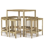 Set Bistrò da Giardino 9 pz in Legno di Pino Impregnato