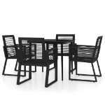 Set Mobili da Pranzo per Giardino 5 pz Nero