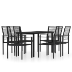 Set da Pranzo da Giardino 7 pz Nero