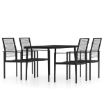 Set da Pranzo da Giardino 5 pz Nero