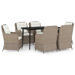 Set Mobili da Pranzo per Giardino 7 pz Marrone