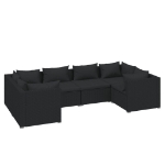 Set Mobili da Giardino 6 pz con Cuscini in Polyrattan Nero