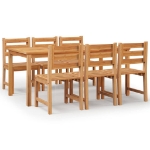 Set da Pranzo da Giardino 7 pz in Legno Massello di Teak