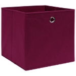 Contenitori 4 pz in Tessuto non Tessuto 28x28x28 cm Rosso Scuro