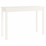 Tavolo Consolle Bianco 110x40x75 cm in Legno Massello di Pino