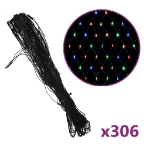 Luci di Natale a Rete Colorate 3x3m 306 LED Interni Esterni