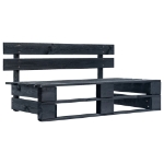 Set Divani in Pallet con Cuscini 6 pz in Pino Impregnato Nero