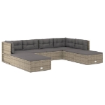 Set Divani da Giardino 8 pz con Cuscini in Polyrattan Grigio