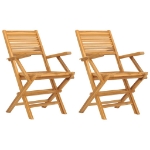 Sedie da Giardino Pieghevoli 2pz 55x62x90cm Legno Massello Teak