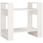 Libreria/Divisorio Bianco 60x35x57 cm in Legno Massello di Pino