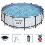 Bestway Set Piscina Fuori Terra Steel Pro MAX Rotonda 457x122 cm