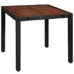 Set da Pranzo da Giardino 5 pz in Polyrattan e Acacia Nero