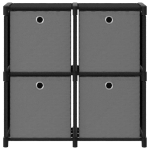 Mobile con 12 Scatole a Cubo Nero 69x30x72,5 cm in Tessuto