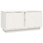 Mobile Porta TV Bianco 80x35x40,5 cm in Legno Massello di Pino