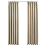 Tende Oscuranti con Ganci 2 pz Beige 140x245 cm