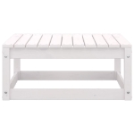 Poggiapiedi da Giardino 70x70x30 cm Bianco in Legno Massello di Pino