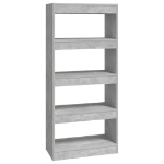 Libreria/Divisorio Grigio Cemento 60x30x135cm Legno Multistrato