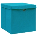 Contenitori con Coperchi 10 pz 28x28x28 cm Azzurro