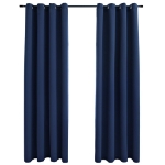 Tende Oscuranti con Anelli in Metallo 2 pz Blu 140x175 cm