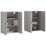 Mobili a Parete 2 pz Grigio Sonoma 69,5x34x90 cm