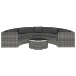 Set Divani da Giardino 6 pz con Cuscini in Polyrattan Grigio