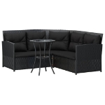 Set Divano a L con Cuscini 2 pz Nero in Polyrattan