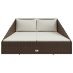 Lettino Prendisole Marrone 201x139 cm in Polyrattan